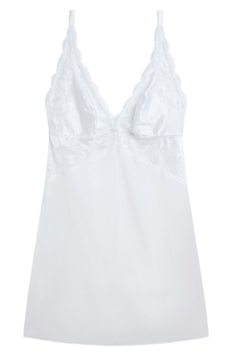 Wacoal Modern Affair Lace Trim Chemise, Alternate, color, White