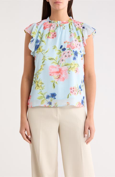 Missa Floral Veda Cap Sleeve Top