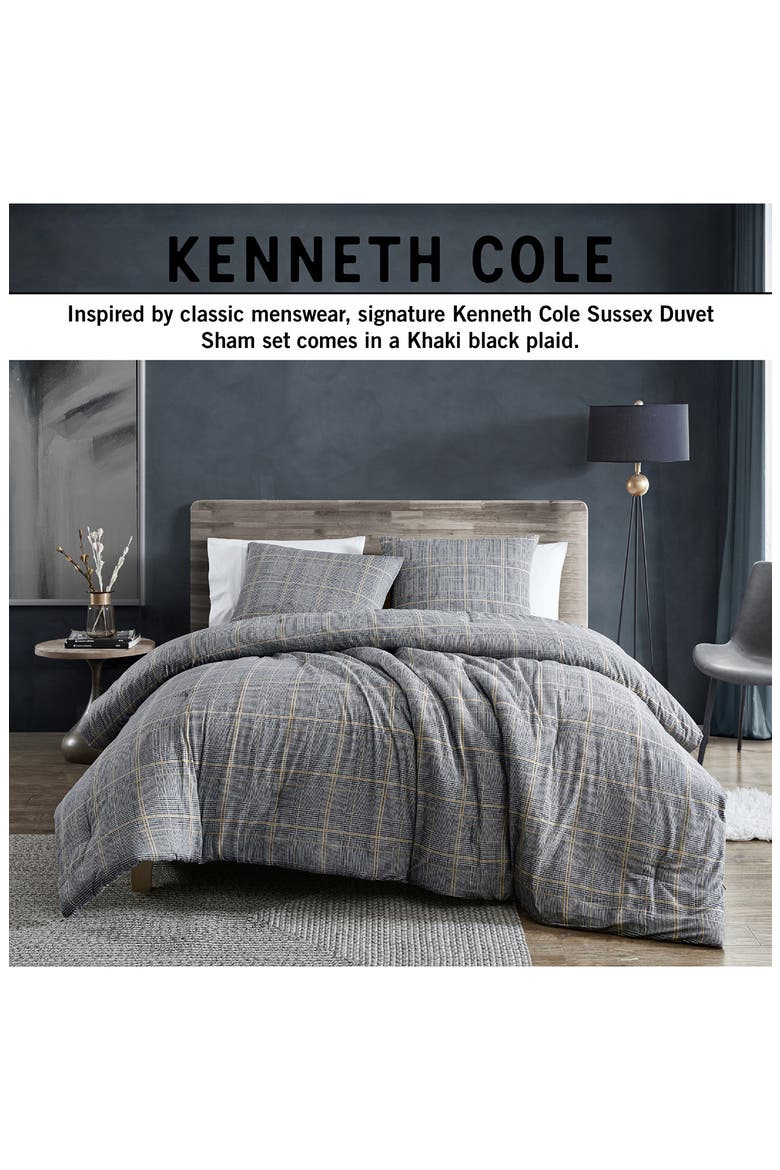 Sussex Duvet Cover & Sham Set, Alternate, color, KHAKI BLACK