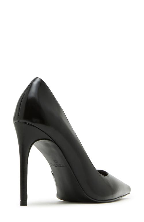 Steve Madden Noir Pointed Toe Pump In Black Leather