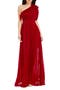 Vida One-Shoulder Pleated Chiffon Gown
