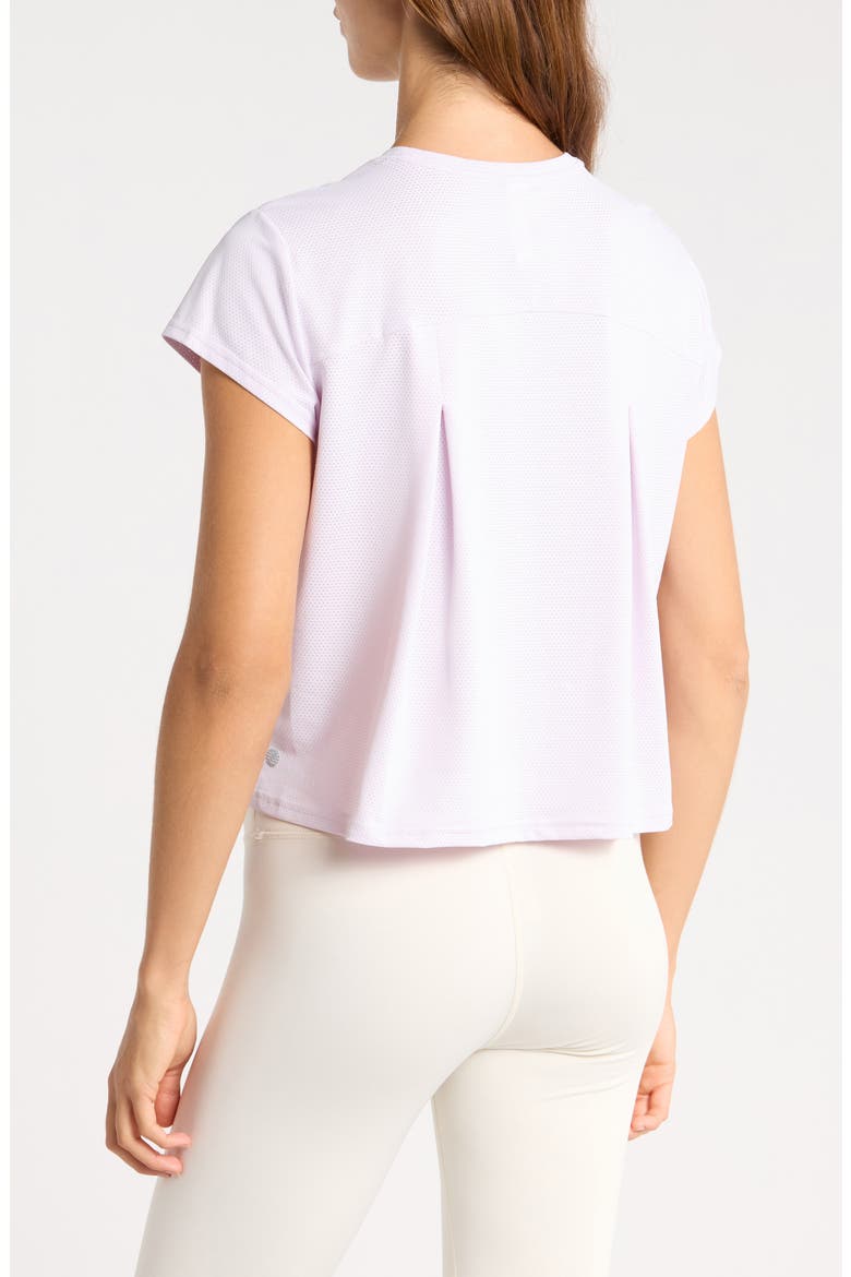 Flow Mesh Pleated T-Shirt, Alternate, color, PURPLE HUSH