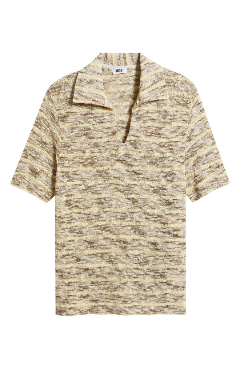 KROST Marled Knit Cotton Blend Polo, Alternate, color, Beige Multi