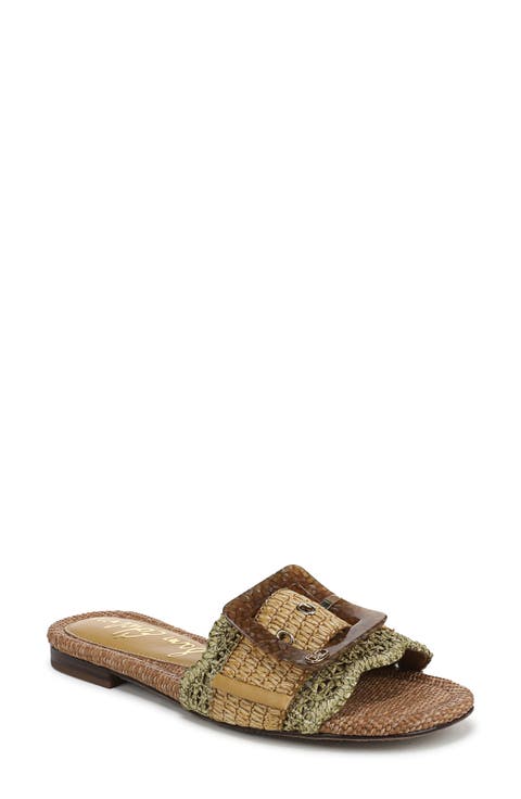 Bambi Raffia Buckle Slide Sandal (Women)