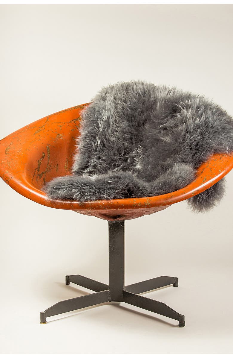 NATURAL Milan Genuine Sheepskin Shearling Throw 24" x 36" - Platinum, Alternate, color, 