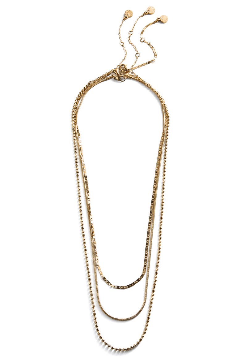 Anita Set of 3 Water Resistant Necklaces, Alternate, color, GOLD