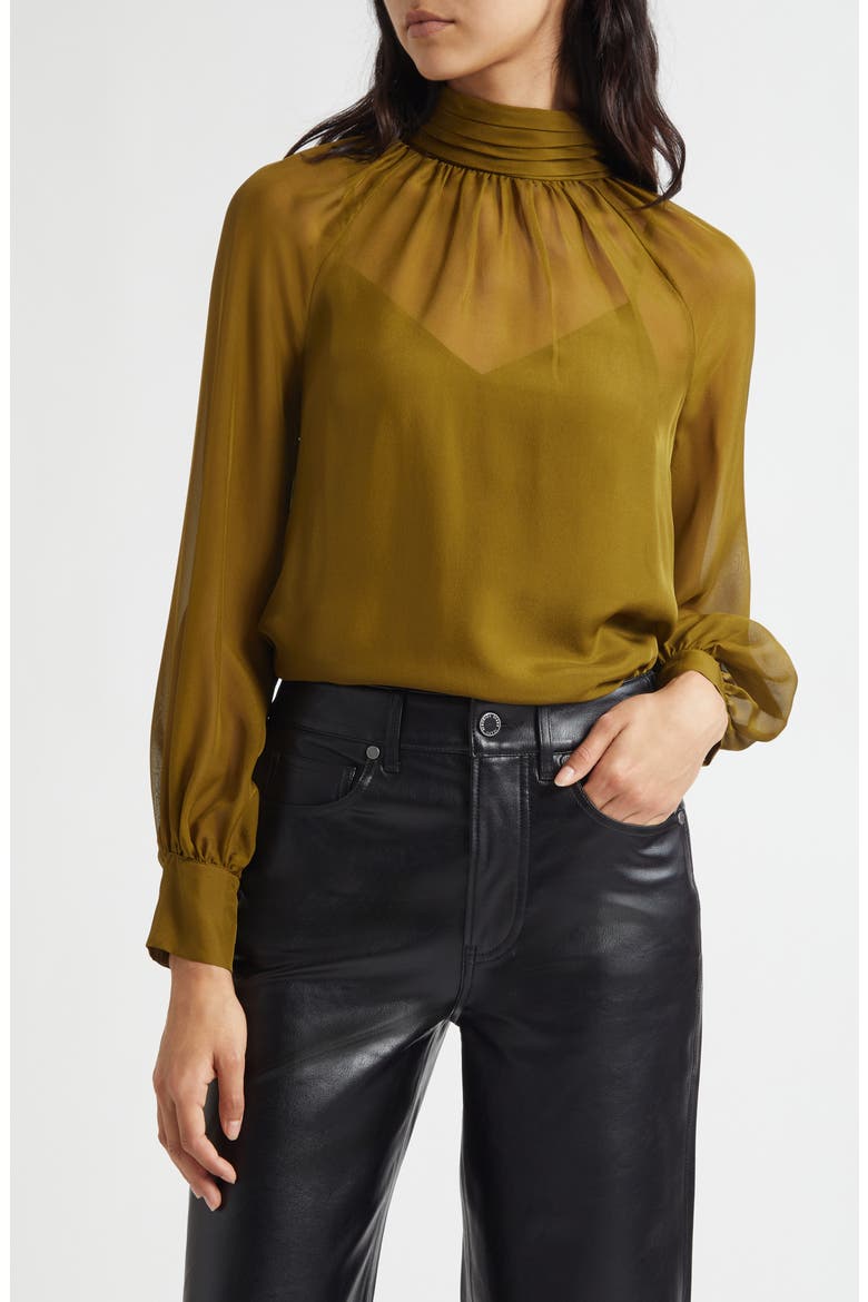 Alyssa Silk Top, Main, color, MOSS