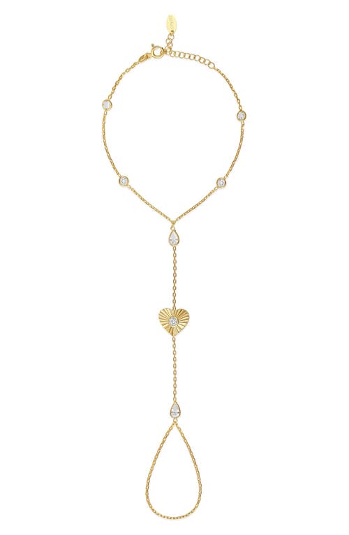 Shymi Fluted Heart Hand Chain In Gold