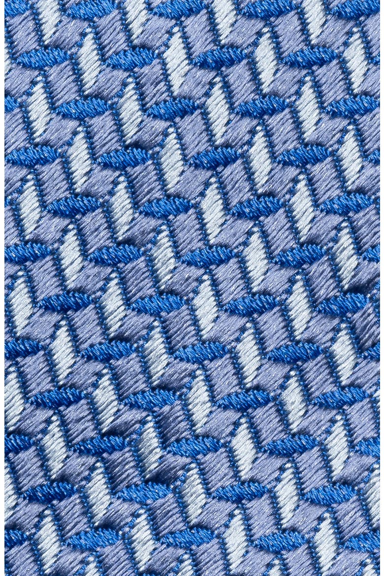 Micro Geometric Woven Silk Tie, Alternate, color, BLUE
