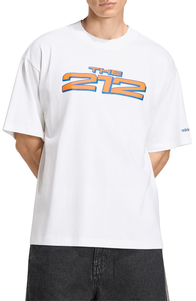 adidas New York City Cotton Graphic T-Shirt, Main, color, White/ Collegiate Royal