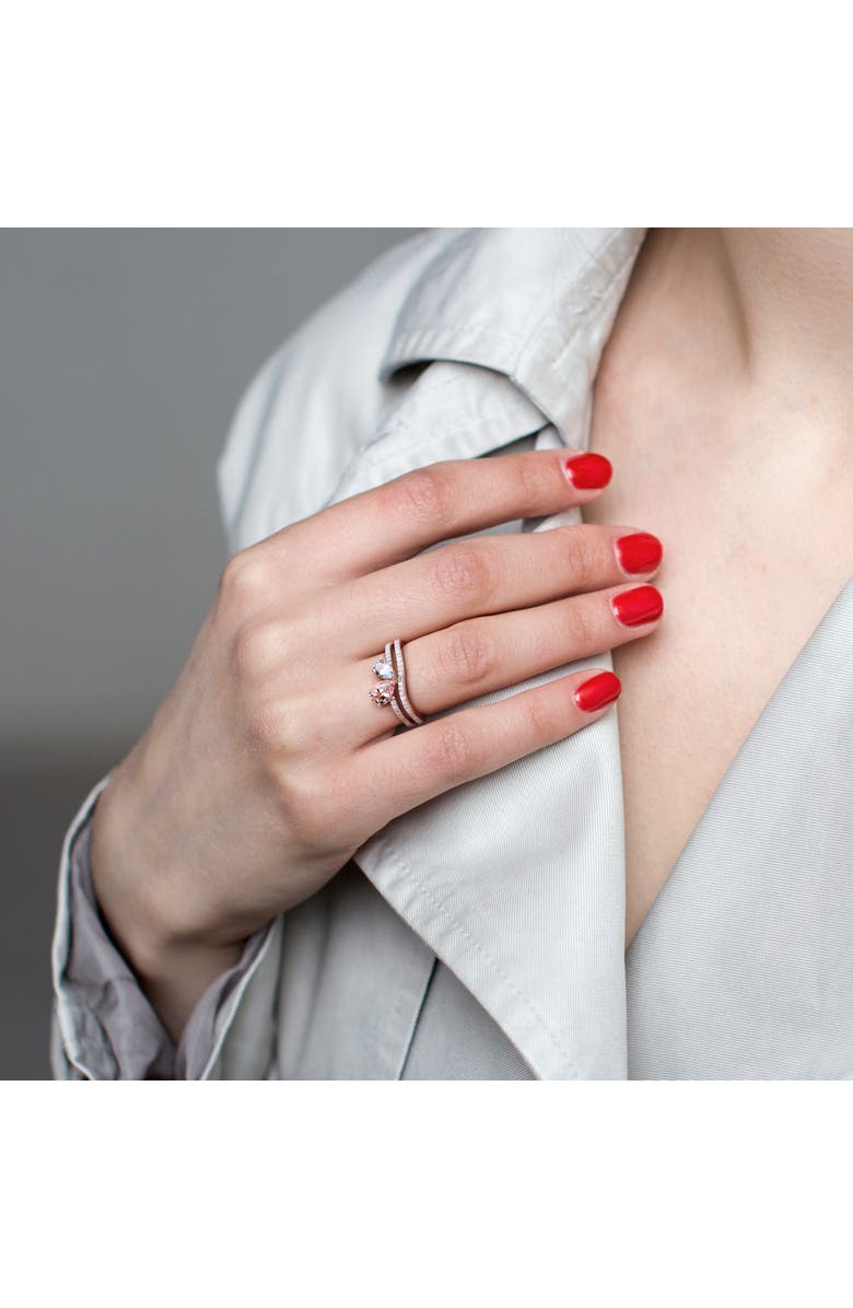 Julianna B. Morganite Aquamarine 
Diamond 2-Stone Ring 10k, Alternate, color, Rose Gold