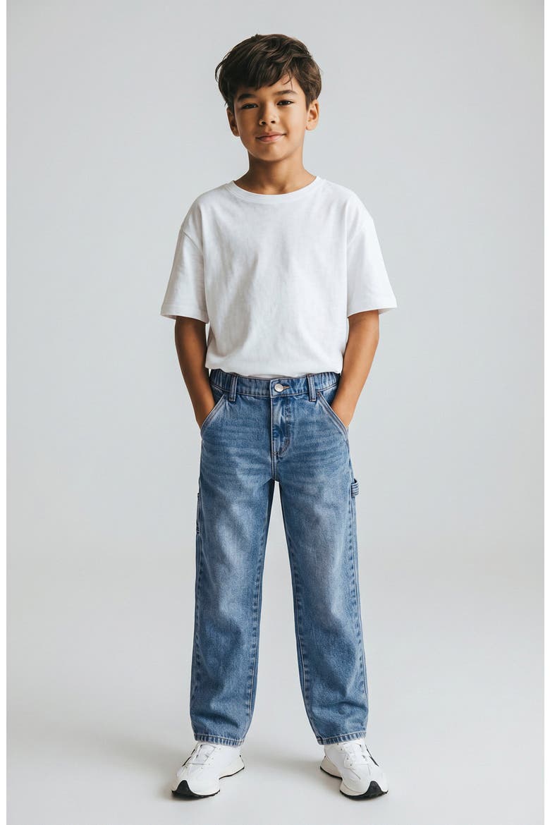 Kids' Rebel Relaxed Straight Leg Jeans, Alternate, color, MED WASH