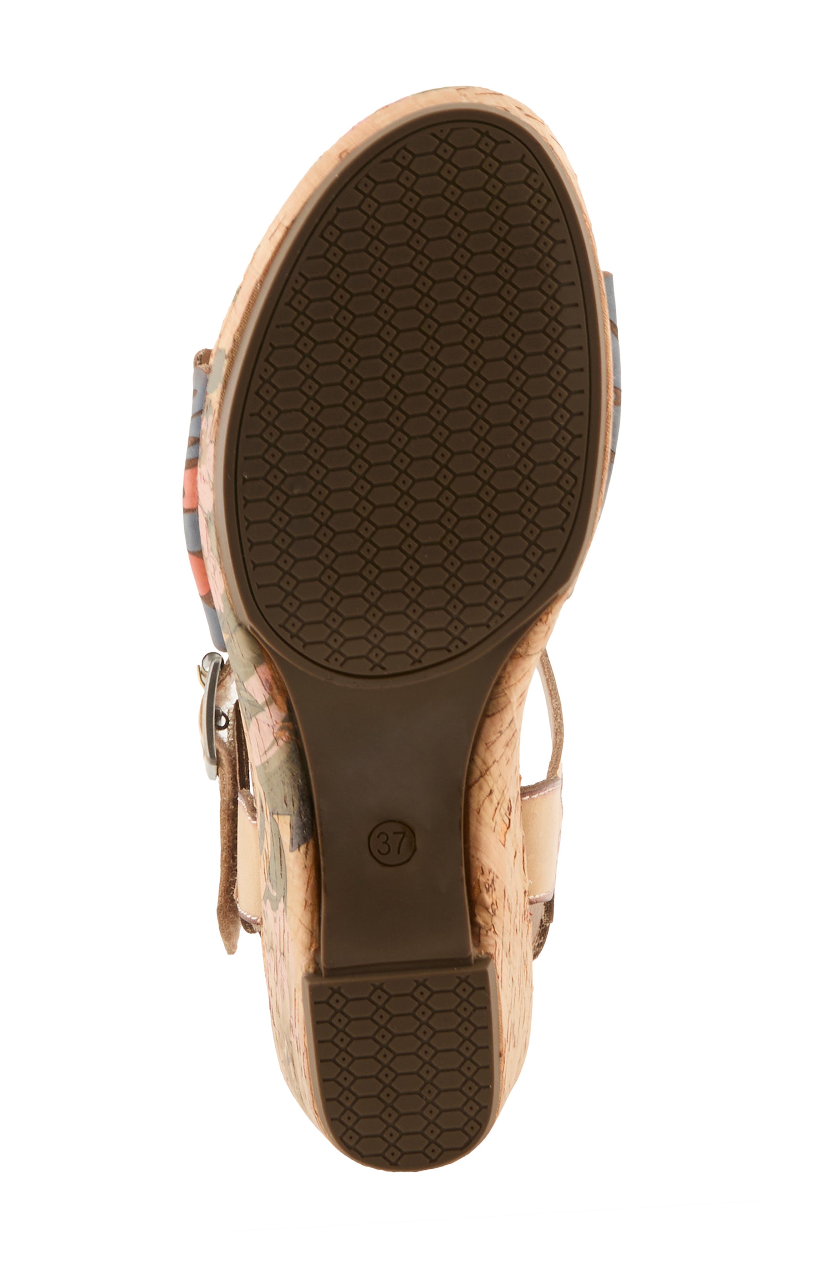 Luvinlife Ankle Strap Platform Wedge Sandal, Alternate, color, TAN MULTI