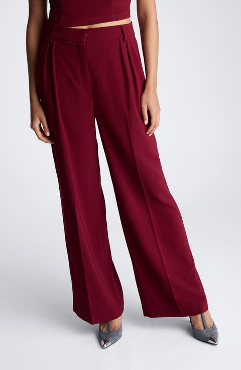 Pleated High Waist Wide Leg Pants