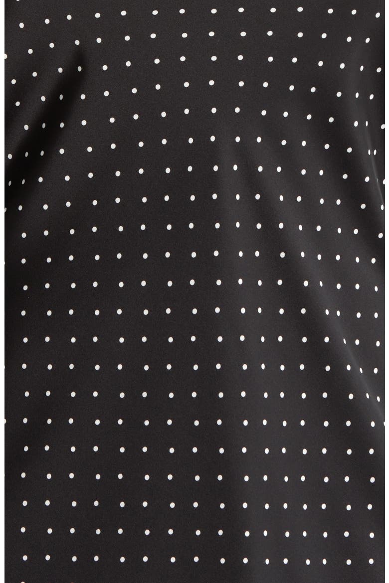 Lace Trim Satin Chemise, Alternate, color, BLACK- IVORY POLKA DOT