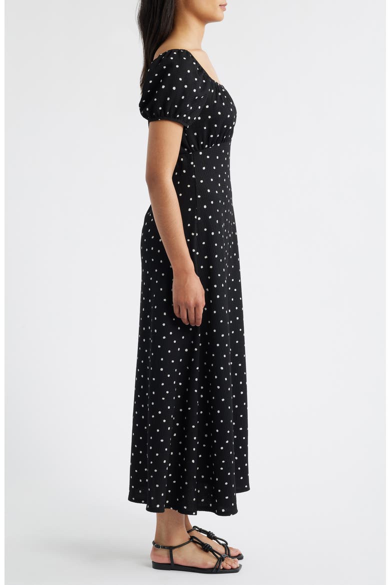 Ruched Midi Dress, Alternate, color, BLACK