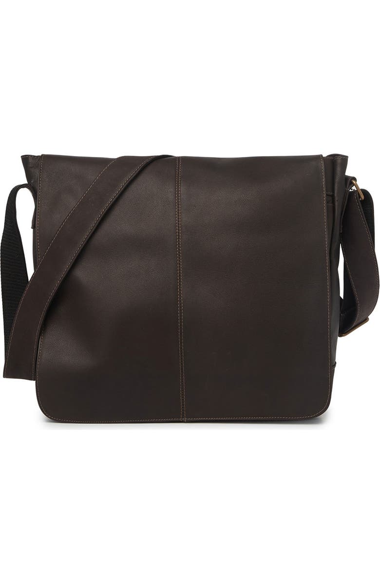 DAVID KING AND CO Leather Laptop Messenger Bag, Main, color,