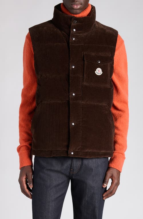 Moncler Mens Taupe Agen Sleeveless Corduroy Gilet In Purple