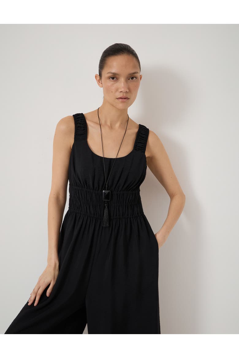 Wrenna Gathered Straps Airflow Jumpsuit, Alternate, color, Black