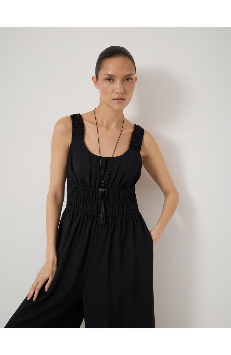 Hush Wrenna Gathered Straps Airflow Jumpsuit, Alternate, color, Black