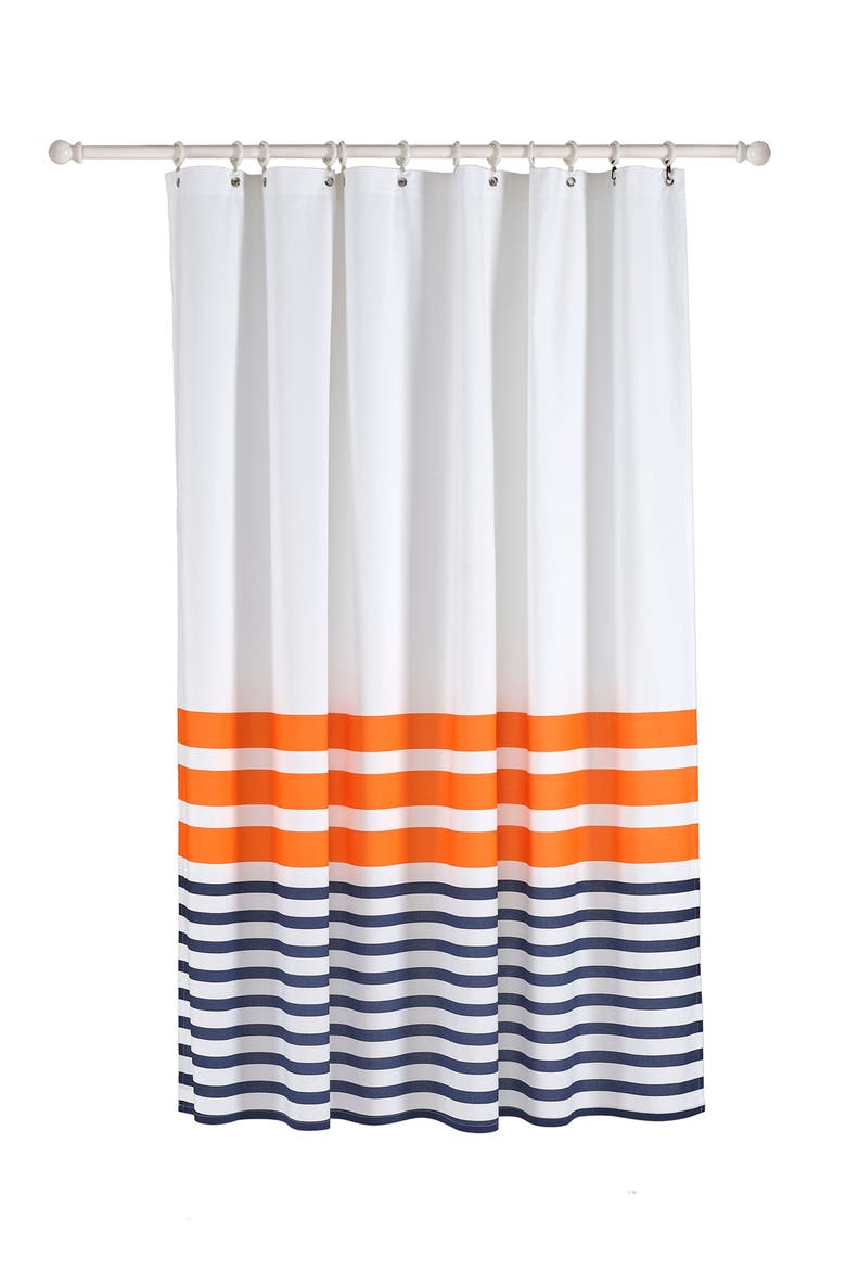 Turkish Peshtemal Shower Curtain, Main, color, ORANGE