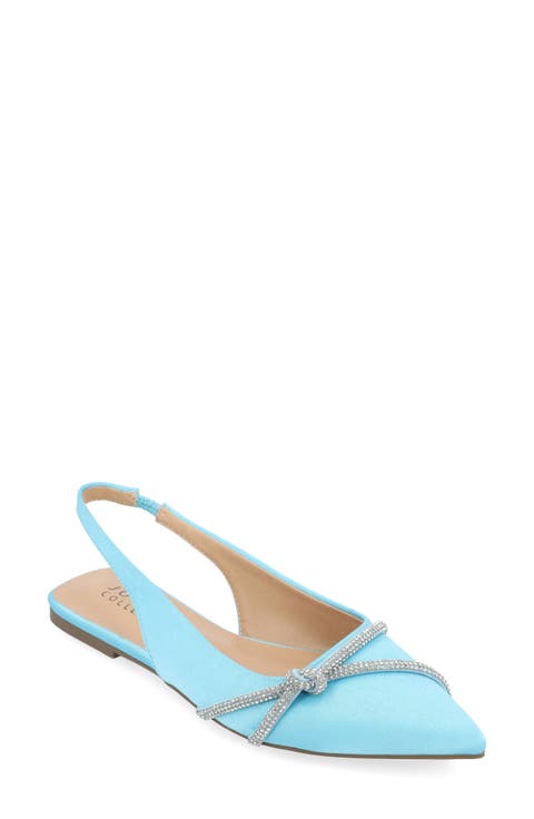Rebbel Pavé Crystal Knot Slingback Flat