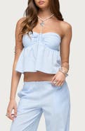EDIKTED Cersei Stripe Strapless Top