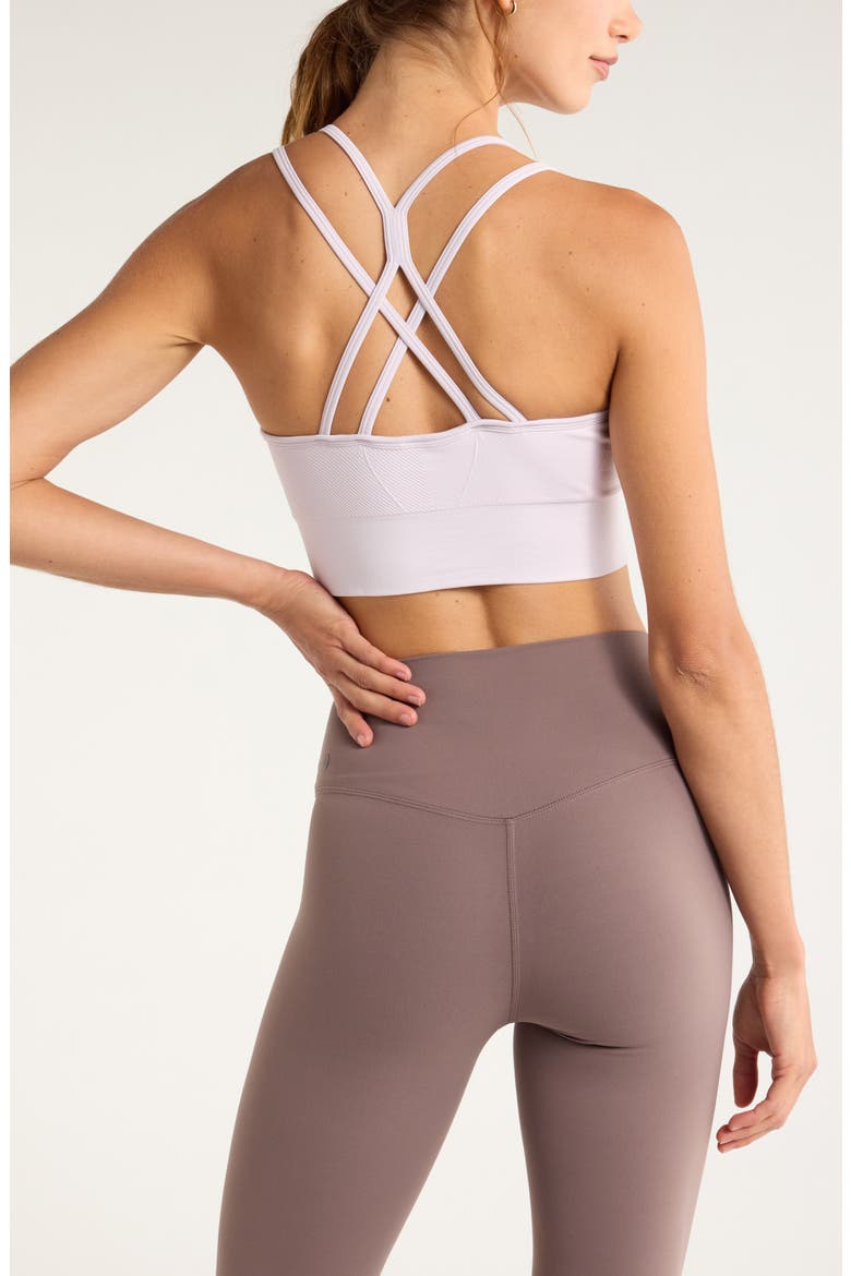 Seamless Strappy Sports Bra, Alternate, color, PURPLE HUSH