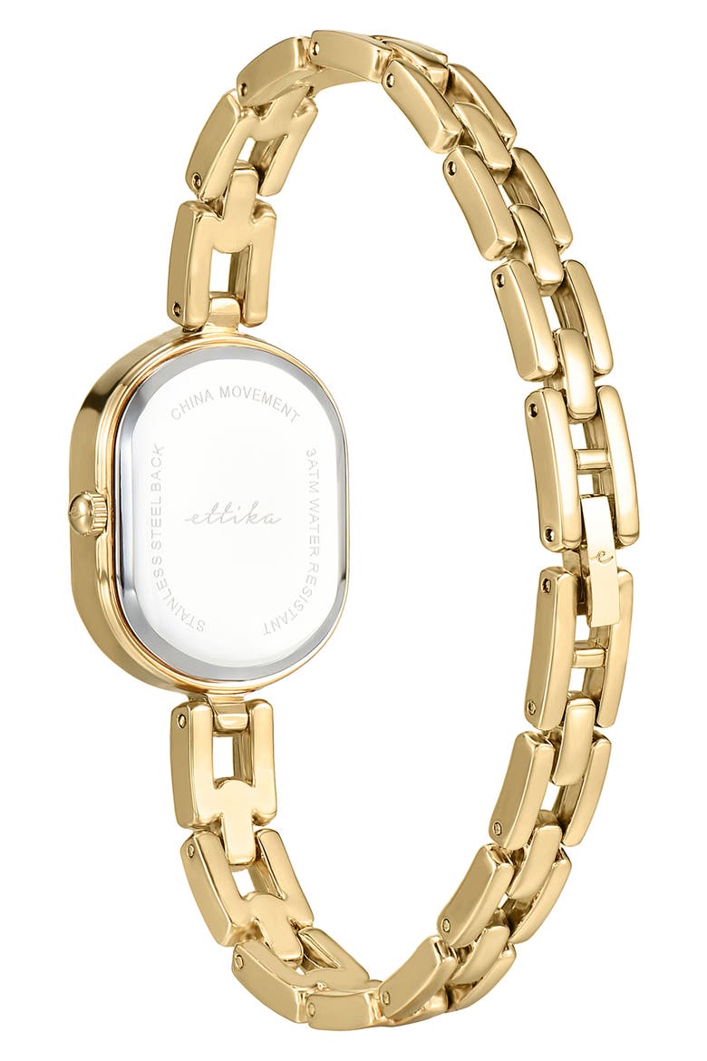 Elegant Link Bracelet Watch, Alternate, color, OLIVE AND GOLD