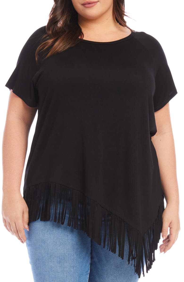 Karen Kane Angled Fringe Top, Alternate, color,