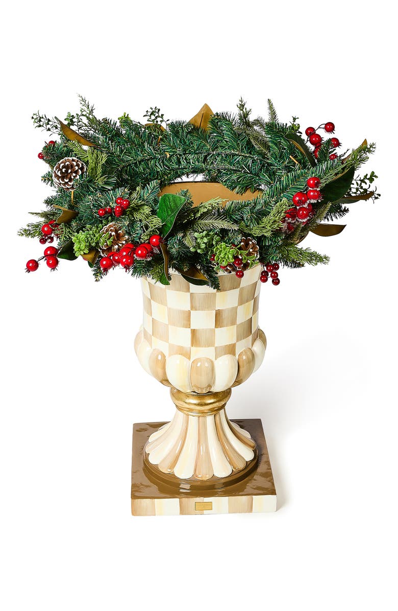 MACKENZIE CHILDS Holiday Berry Urn Wreath, Alternate, color, Green
