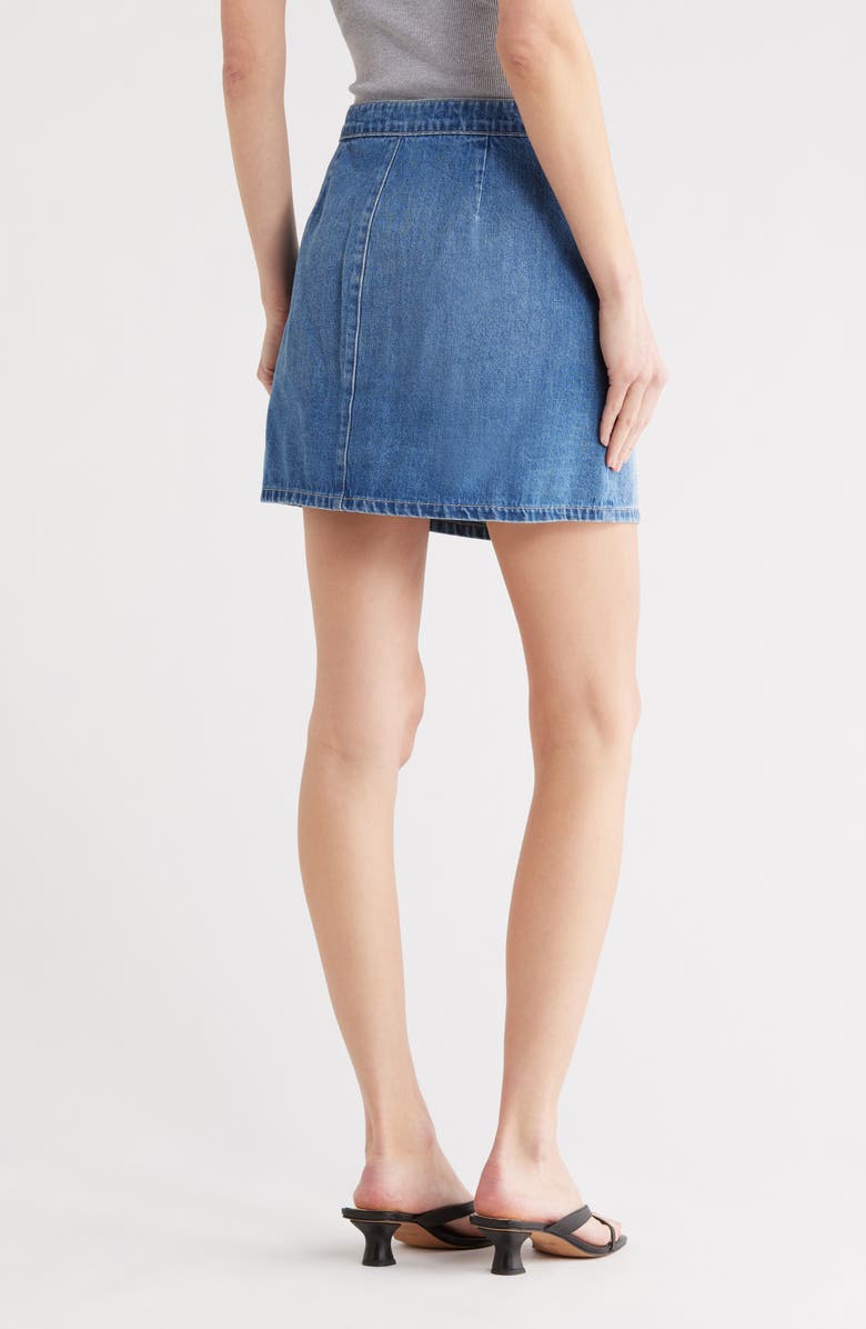 L'AGENCE Crested Button Denim Miniskirt, Alternate, color, Hilmar