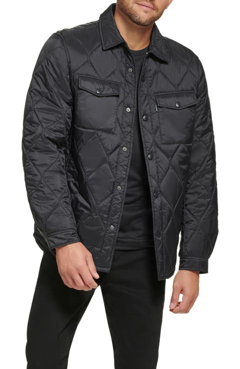 Water Resistant Quilted Shirt Jacket