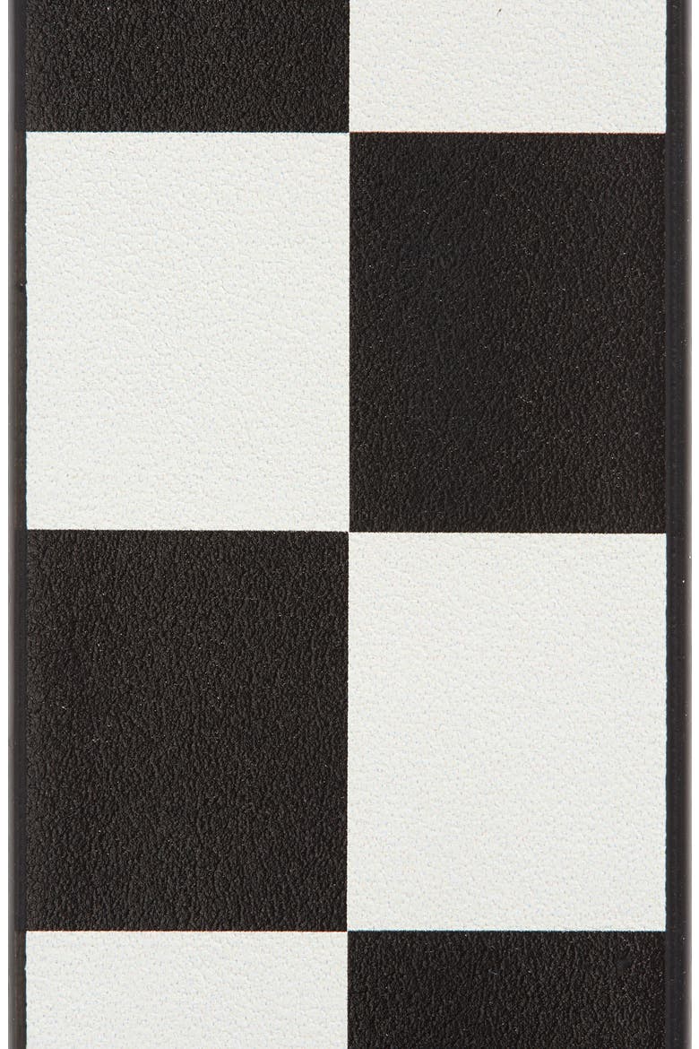Palm Buckle Checkerboard Leather Belt, Alternate, color, BLACK GOLD