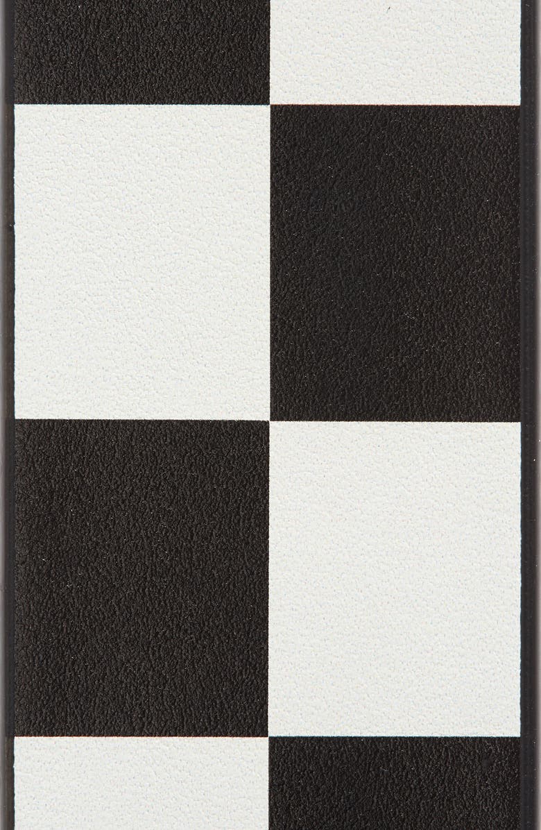 Palm Angels Palm Buckle Checkerboard Leather Belt, Alternate, color,