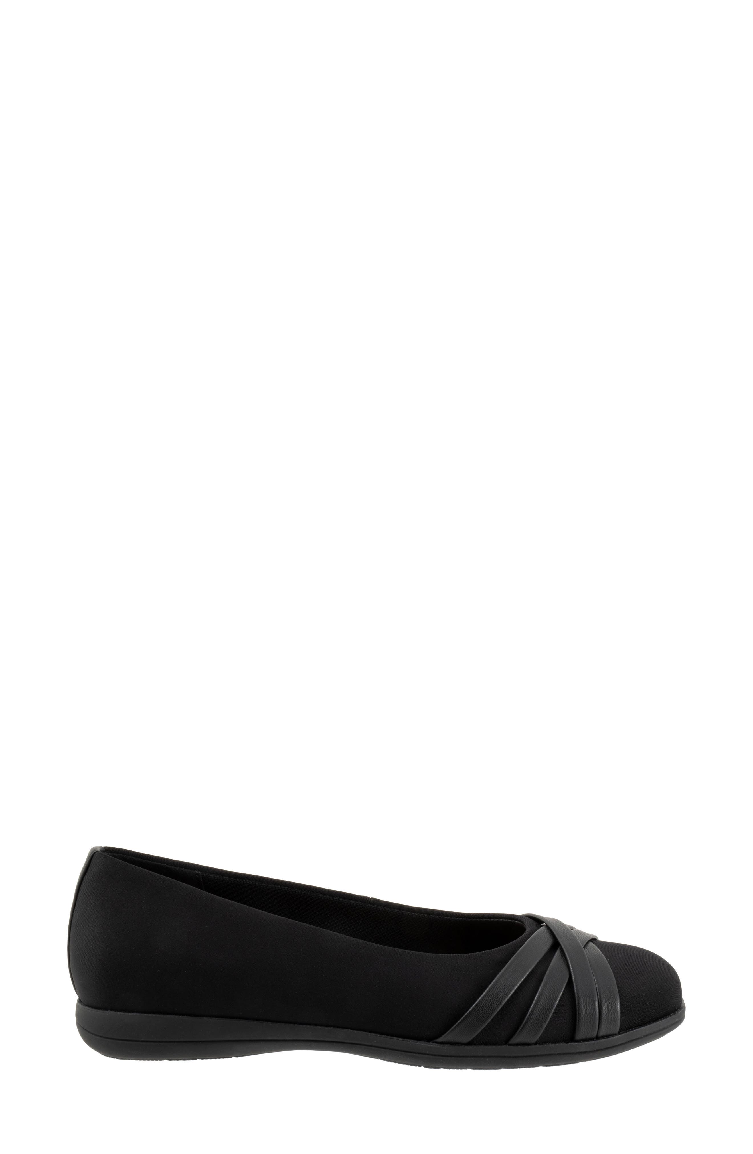 Trotters Daphne Flat, Alternate, color, Black Micro