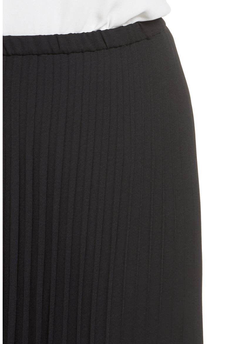 Pleated Midi Skirt, Alternate, color, BLACK
