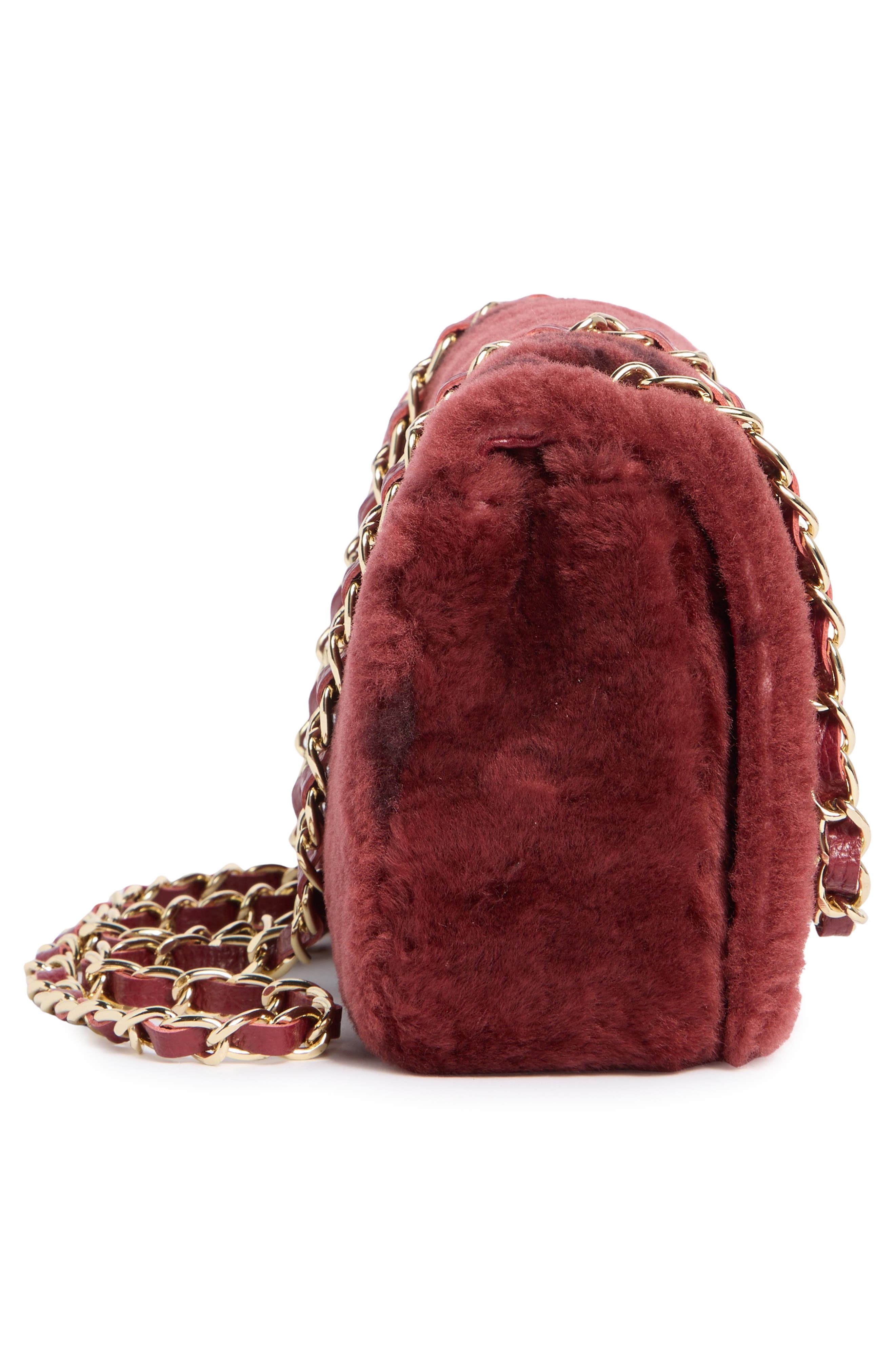 VALENTINO BY MARIO VALENTINO Beatriz Faux Fur Crossbody Bag, Alternate, color, Mahogany
