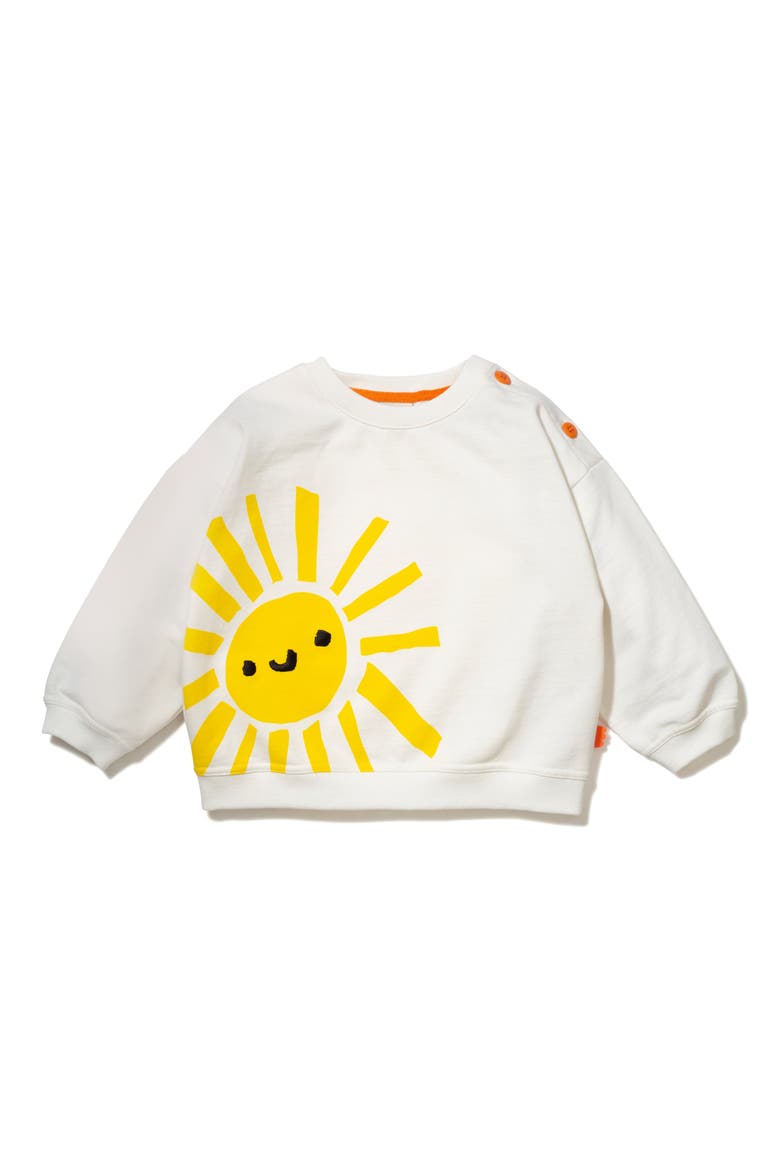 Recycled Cotton & Organic Cotton Graphic Sweatshirt, Main, color, NATURAL/ YELLOW