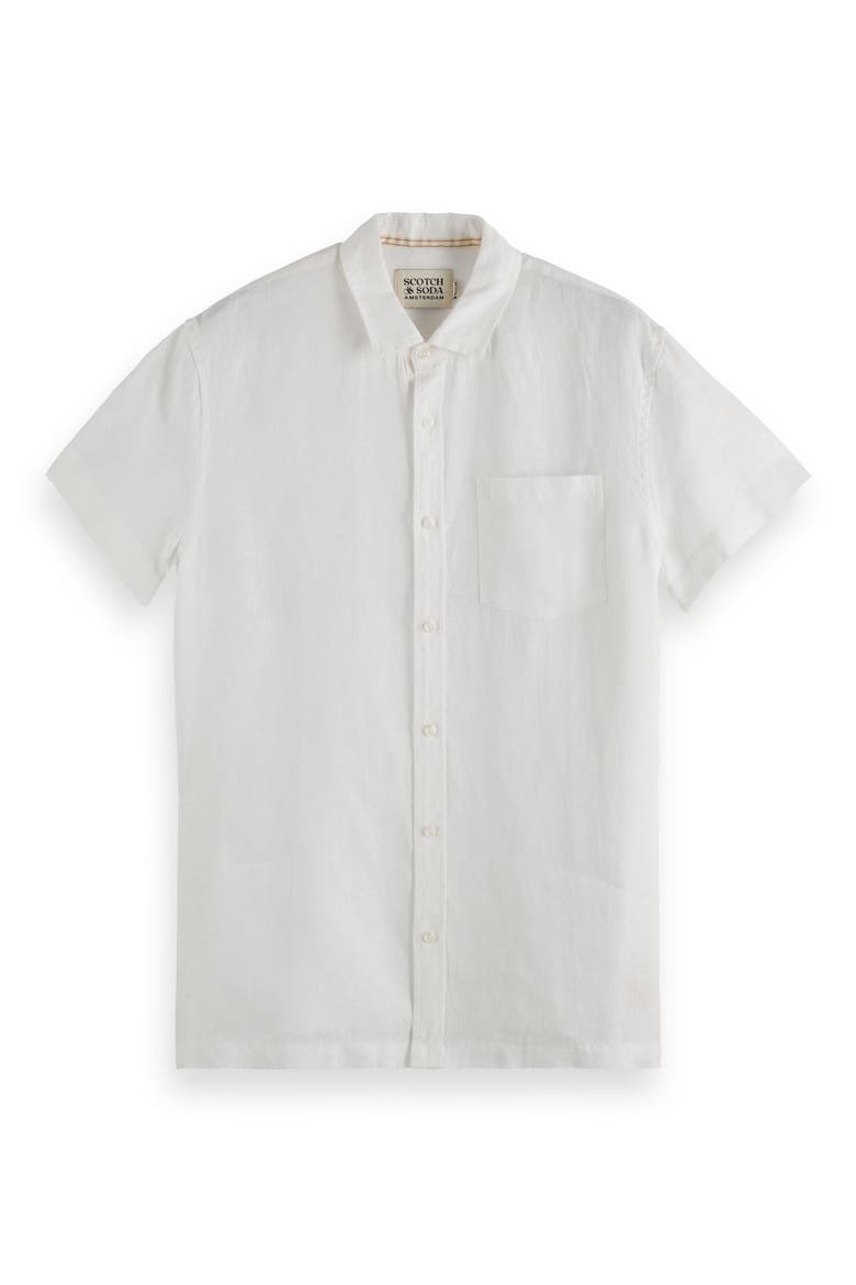 Core Solid Short Sleeve Button-Up Shirt, Alternate, color, OFF WHITE
