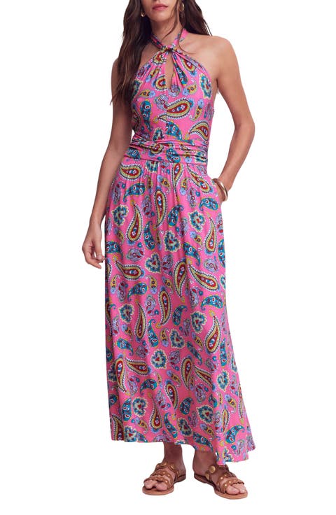 Sydney Paisley Halter Maxi Dress