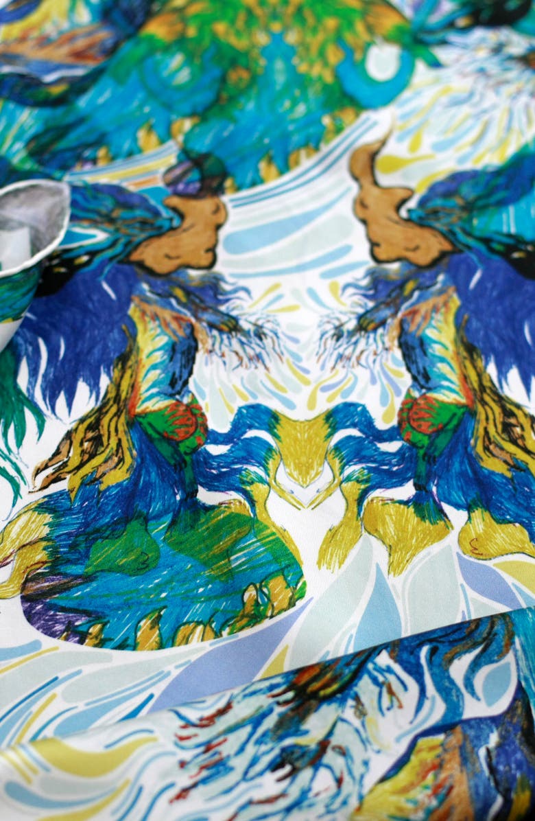 Jessie Zhao New York Silk Scarf of Summer Forest Imagination, Alternate, color, 