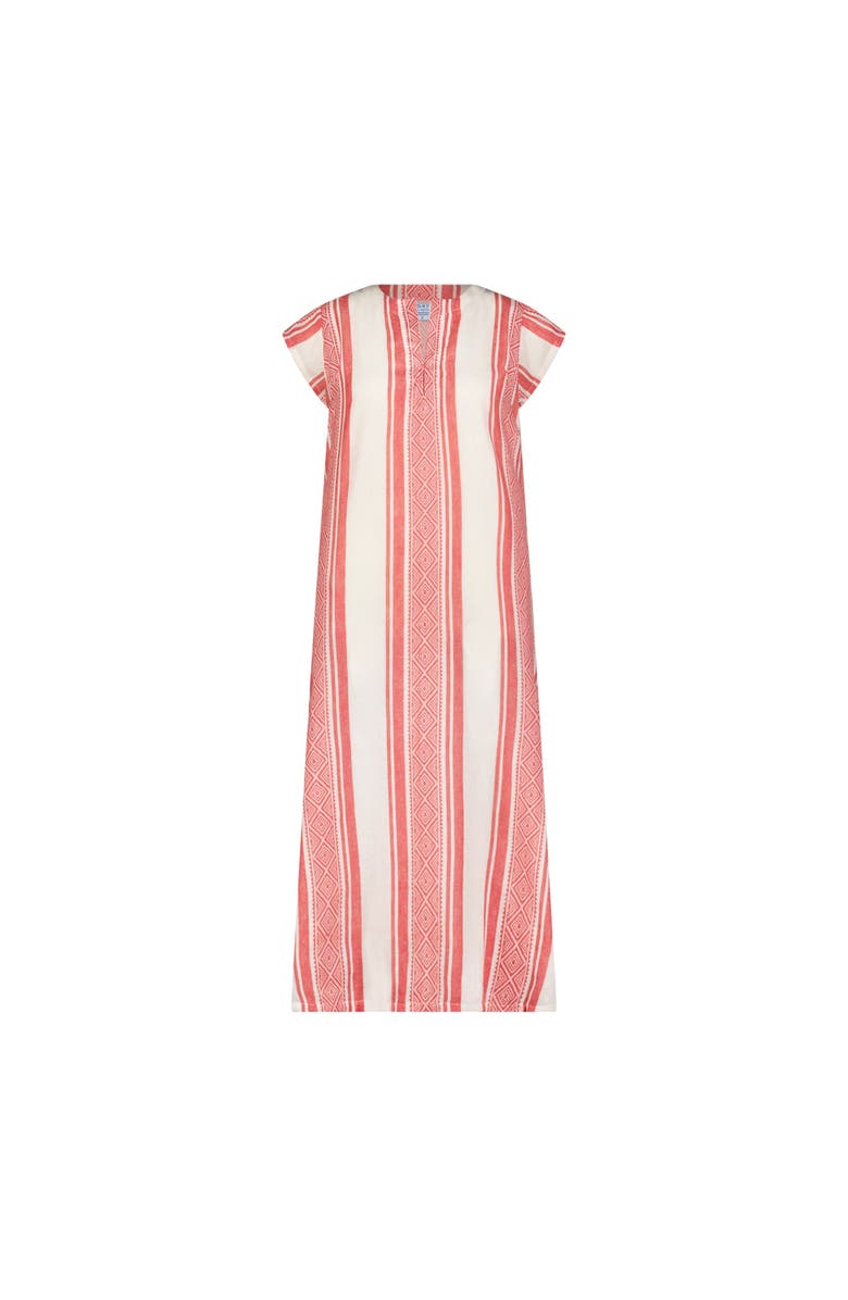 Mer St. Barth Noa Womens Maxi Kaftan, Main, color, Red Dobby Stripe