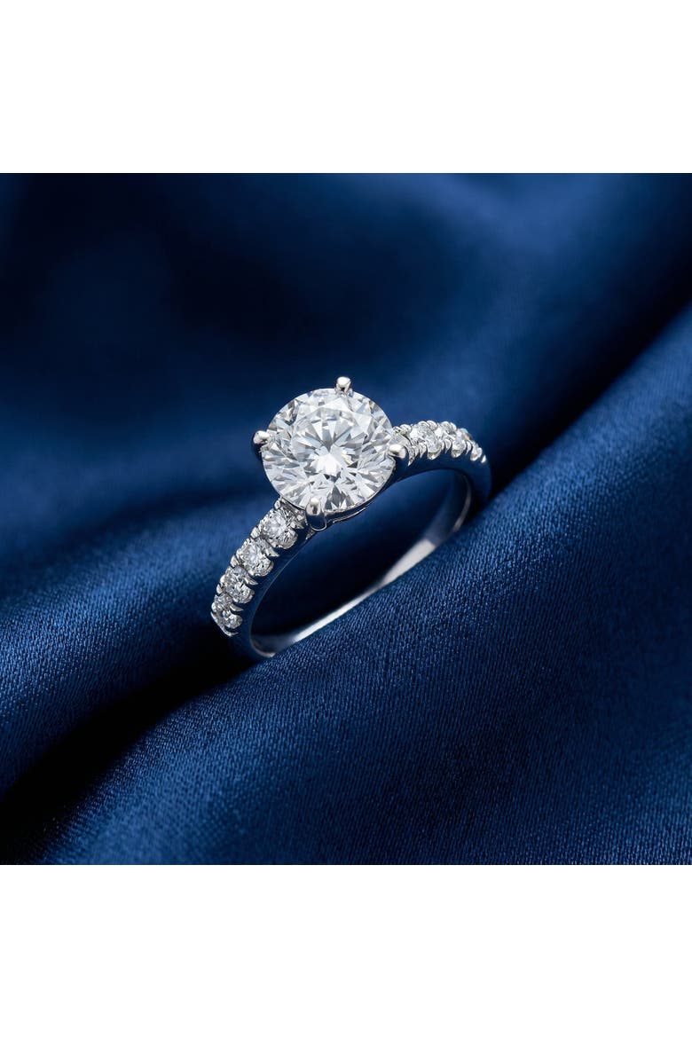 Certified 2.90Ct Round Diamond Engagement Ring Lab Grown, Alternate, color, 14k Yellow Gold