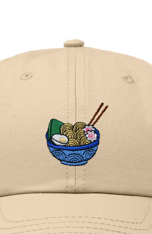 Dalix Noodles Embroidered Casual Cap In Khaki