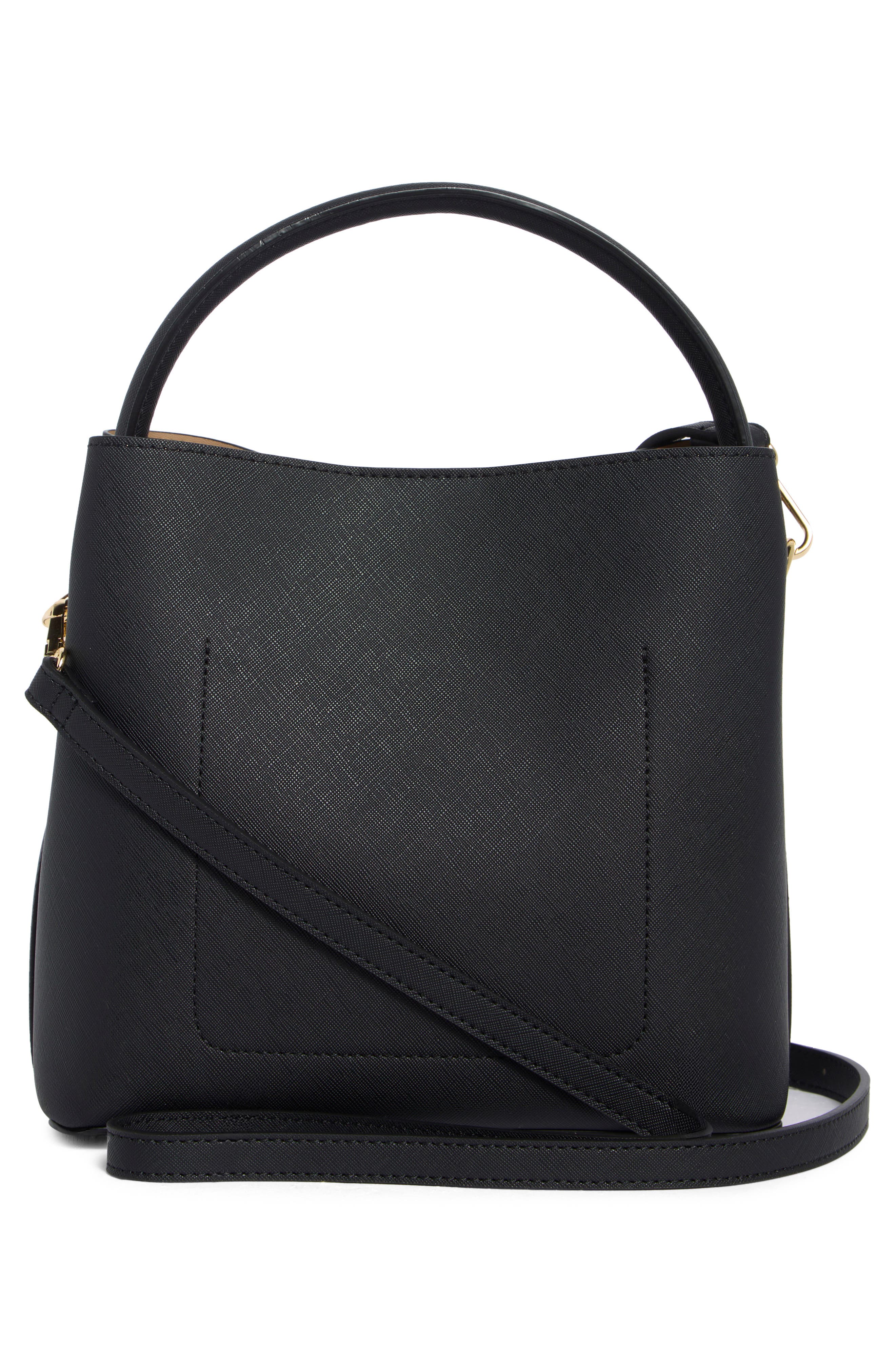 Nanette Lepore Kamilah Front Tie Bucket Bag, Alternate, color, Black - Taupe