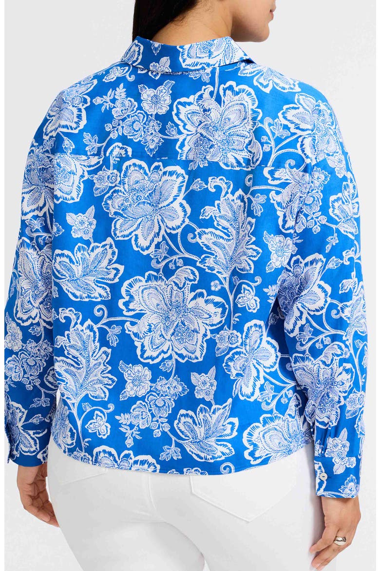 Marina Cotton Button-Up Shirt, Alternate, color, COBALT BLUE/ WHI
