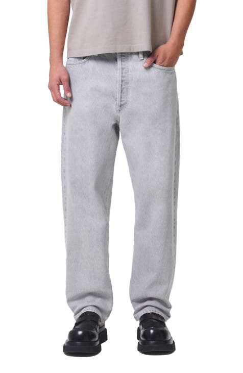 Charcoal Grey Plain Baggy Fit Jeans main image 0