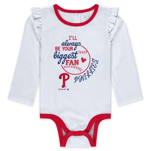 Wear By Erin Andrews Girls Newborn & Infant Philadelphia Phillies Three-piece Tutu Set In Red