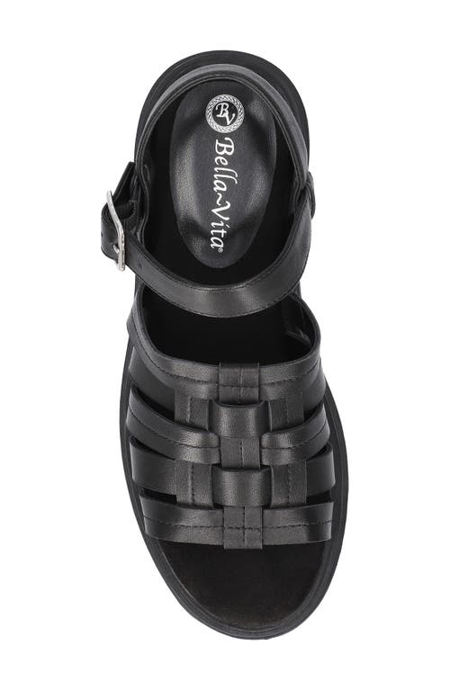 Bella Vita Loni Lug Sole Fisherman Sandal In Black Leather
